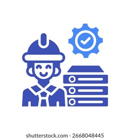 Data Engineering Icon Mixed Vector Illustration