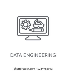 data engineering linear icon. Modern outline data engineering logo concept on white background from General collection. Suitable for use on web apps, mobile apps and print media.