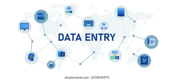 Data entry job input text into database keyboard icon 