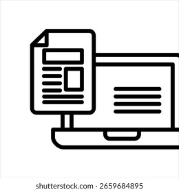 Vector de ilustración de icono de esquema de entrada de datos
