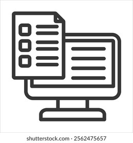 Data Entry Outline Icon Vector Illustration