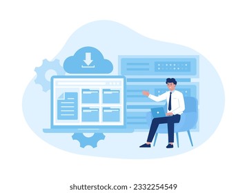 Data entry tool trending concept flat illustration