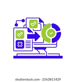 Data Entry Two Tone Color Icon. linear style sign for mobile concept and web design. Outline vector icon.