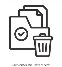 Data Erasure Outline Icon Vector Illustration