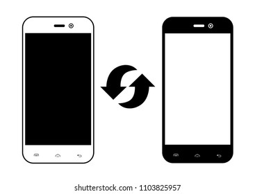 Data exchange between smartphones.Vector illustration.