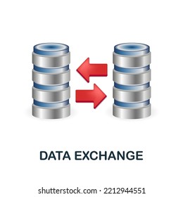 Data Exchange icon. 3d illustration from project development collection. Creative Data Exchange 3d icon for web design, templates, infographics and more