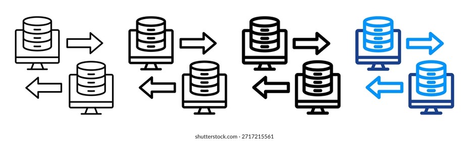 Conjunto de Colección de contorno diferente de icono de intercambio de datos