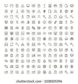 Data exchange icon set. Collection of high quality black outline logo for web site design and mobile apps. Vector illustration on a white background.