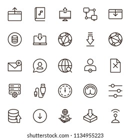 Data exchange icon set. Collection of high quality black outline logo for web site design and mobile apps. Vector illustration on a white background.