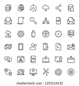 Data exchange icon set. Collection of high quality black outline logo for web site design and mobile apps. Vector illustration on a white background.