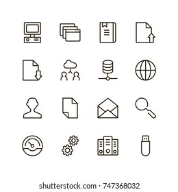 Data exchange icon set. Collection of high quality black outline logo for web site design and mobile apps. Vector illustration on a white background.