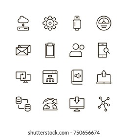 Data exchange icon set. Collection of high quality black outline logo for web site design and mobile apps. Vector illustration on a white background.