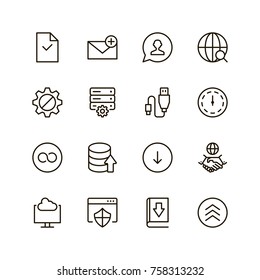 Data exchange icon set. Collection of high quality black outline logo for web site design and mobile apps. Vector illustration on a white background.