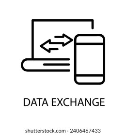 Data Exchange icon vector illustration. Exchange icon for computer and mobile. simple flat illustration on white background..eps
