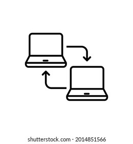 Data exchange icon vector. transfer information illustration sign. file conversion symbol or logo. 