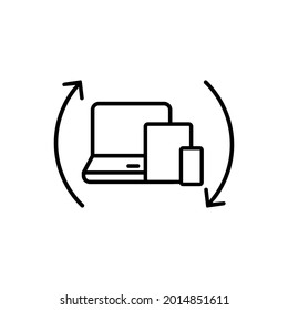 Data exchange icon vector. transfer information illustration sign. file conversion symbol or logo. 