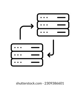Data exchange icon vector. transfer information illustration sign. file conversion symbol or logo. 