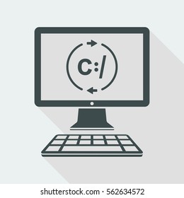 Data exchange network - Vector flat icon