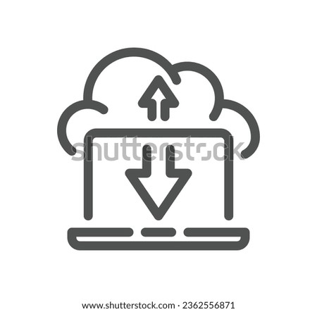 Data exchange related icon outline and linear vector.