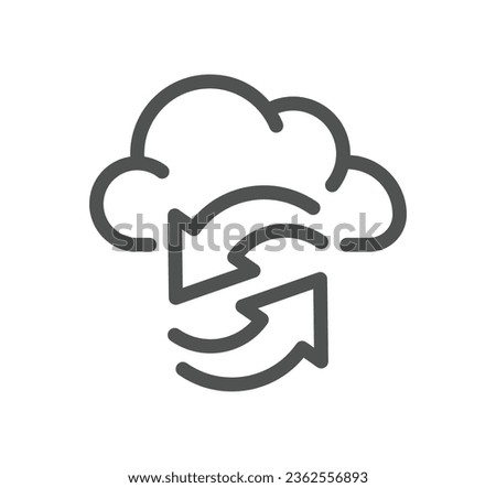 Data exchange related icon outline and linear vector.