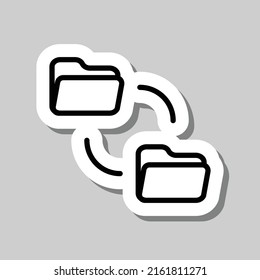 Data exchange simple icon vector. Flat design. Sticker with shadow on gray background.ai