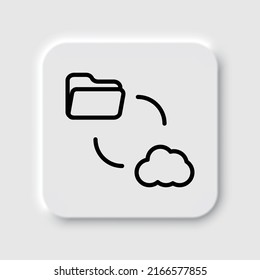 Data exchange simple icon, vector. Flat design. Neumorphism design.ai