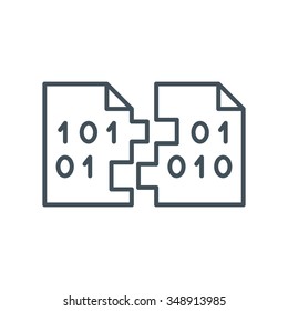 Data exchange, transfer icon suitable for info graphics, websites and print media and  interfaces. Line vector icon.