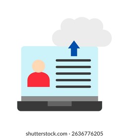 Data Export flat color, mini illustration icon. use for modern concept, print, UI, UX kit, web and app development. Vector related to account management, ecommerce, banking and finance.