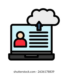 Data Export outline color, mini illustration icon. use for modern concept, print, UI, UX kit, web and app development. Vector related to account management, ecommerce, banking and finance.