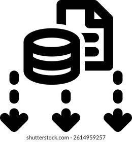 Data Extraction, Data, Downloading Outline Icon