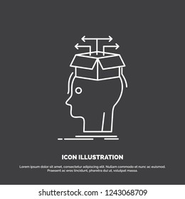 Data, extraction, head, knowledge, sharing Icon. Line vector symbol for UI and UX, website or mobile application