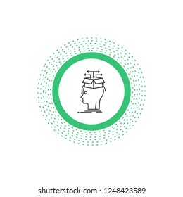 Data, extraction, head, knowledge, sharing Line Icon. Vector isolated illustration