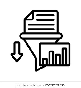 Data Extraction Line Vector Illustration On White Background.