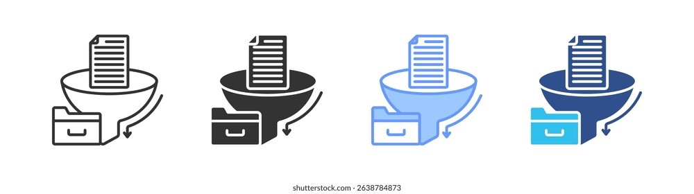 Data Extraction Multi Style Icon Set Vector