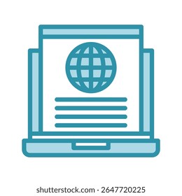 Data Feed dual tone blue color mini illustration icon, use for journalist, broadcasting, news and media UI, UX kit, app and web development, digital or print.