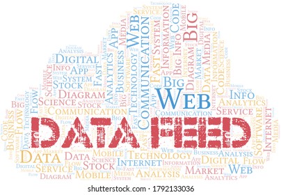 Data Feed Vector Word Cloud, Made With Text Only.