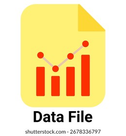 Data File Icon Flat Color Style