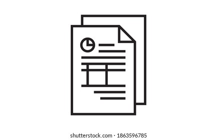 Ilustración vectorial de estilo de línea de icono de archivo de datos.