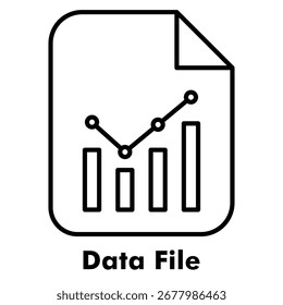 Data File Outline Icon Vector Illustration