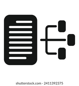 Icono de esquema de archivo de datos vector simple. Proceso en la nube. Seguridad de los medios de comunicación en tiempo