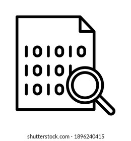 Data, file, search, encryption icon vector image. Can also be used for cyber security. Suitable for use on web apps, mobile apps and print media.