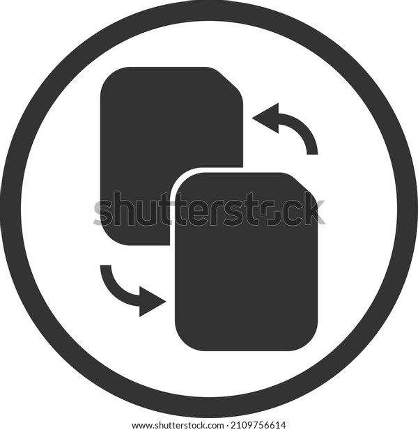 Data or file\
transfer icon, migrate symbol\
