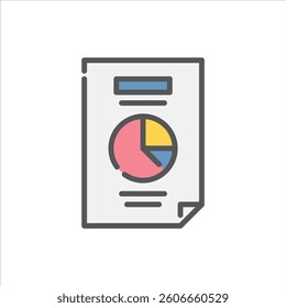 data filled outline icon. data color line illustration.