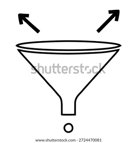 Data Filter Funnel Outline Icon Design