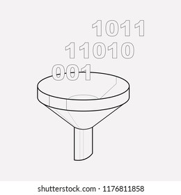 Data filter icon line element. Vector illustration of data filter icon line isolated on clean background for your web mobile app logo design.