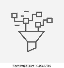 Data filter icon line symbol. Isolated vector illustration of  icon sign concept for your web site mobile app logo UI design.