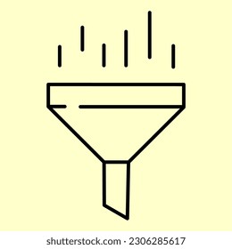 Data filter icon used for business related presentations and presentation of statistical data.