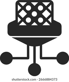 Ícone de processamento de filtro de dados isolado no plano de fundo branco