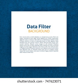 Data Filter Template. Vector Illustration of Paper over Outline Design.