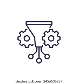 Filtrado de datos, icono de línea de embudo